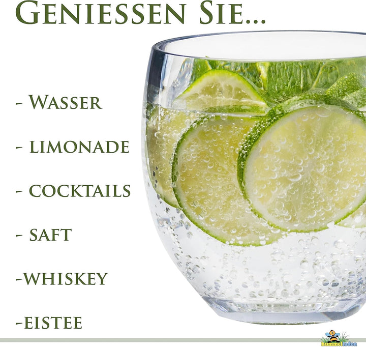 Melamin Geschirr Set Jesolo Sand für 2 Personen Wohnwagen Camping Picknick 8 Teile - Trinkglas 400ml