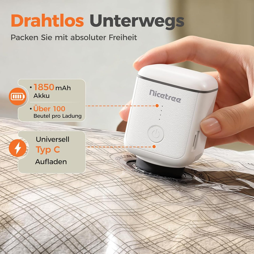 Innsky 9er Set Vakuumbeutel Kleidung mit kabelloser USB-C Vakuumpumpe – 3 Grössen (40x50/47x60/54x70