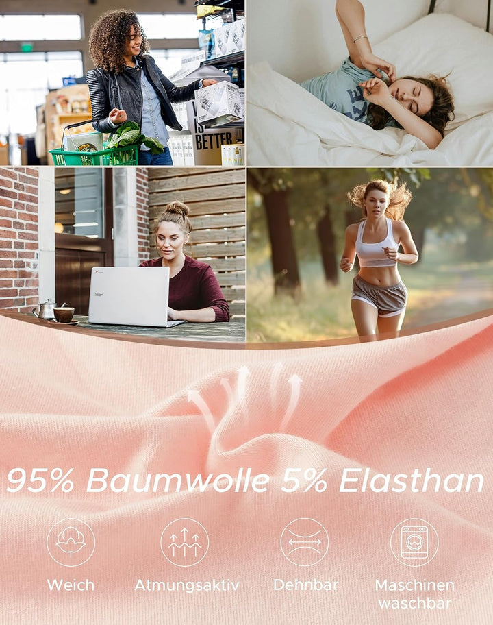INNERSY Unterhosen Damen Baumwolle Slips Mehrpack Hipster Bequem Unterwäsche 6er Pack S Grundlagen,