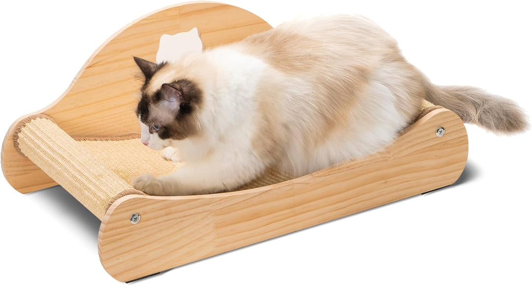 Avont Sisal Kratzbrett Holz, Kratzliege für Katzen, Bequeme Kratzpads zum Schlafen -M 58 cm * 33 cm,