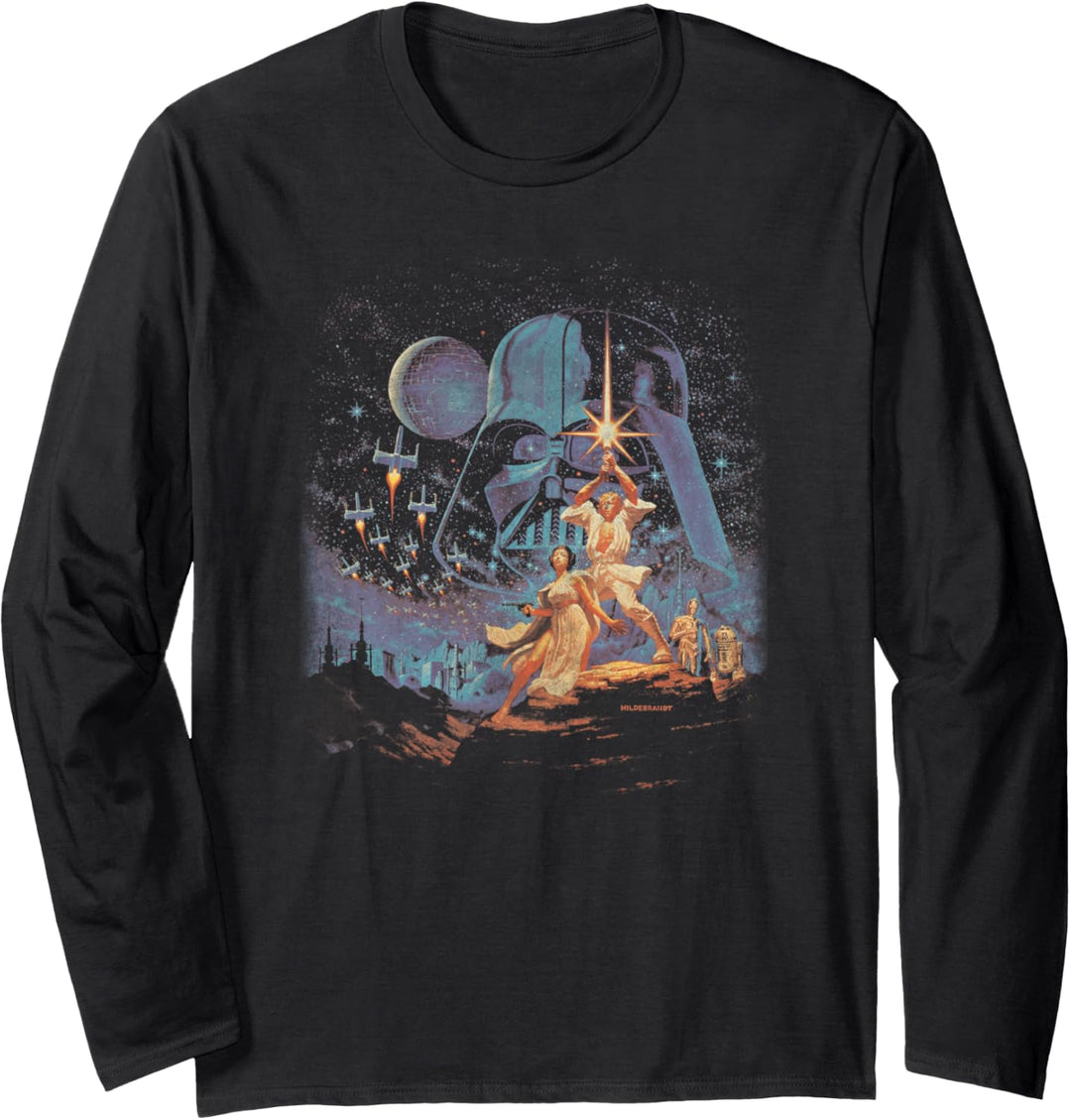 Star Wars A New Hope Retro Poster Langarmshirt