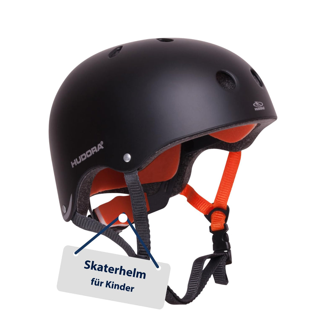 HUDORA 84103 - Skateboard-Helm, Scooter-Helm anthrazit, Gr. 51-55, Skate Helm, Fahrrad-Helm 51-55 An