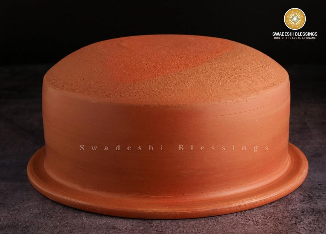 Swadeshi Blessings HandMade Exclusive Range Unglasierter irdener Kadai/Mud Handi/Mitti Ke Bartan/Ton