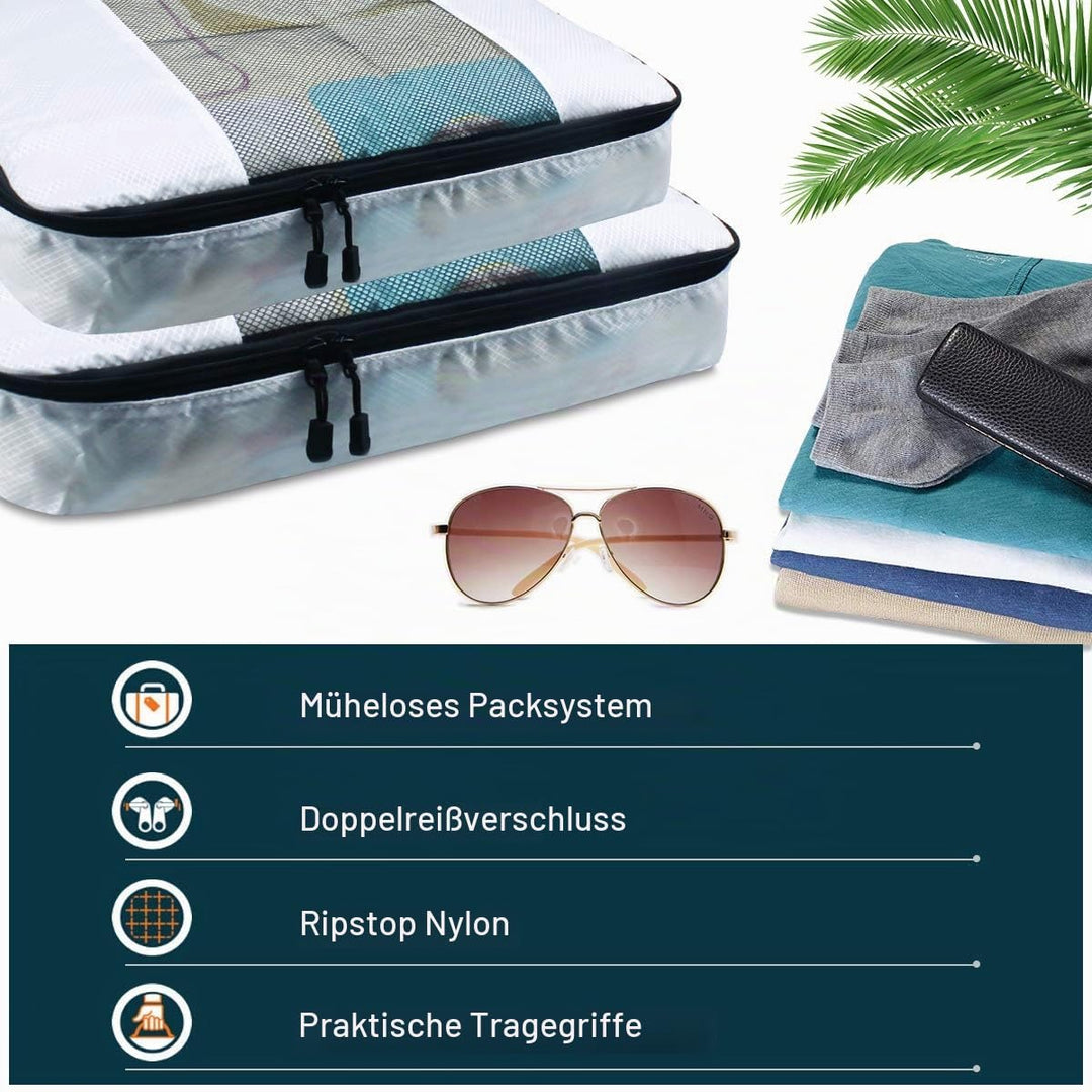 Kleidertaschen Set, Netspower Packing Cubes als Gepäck Organizer, 6 Stück wasserdichte Kofferorganiz