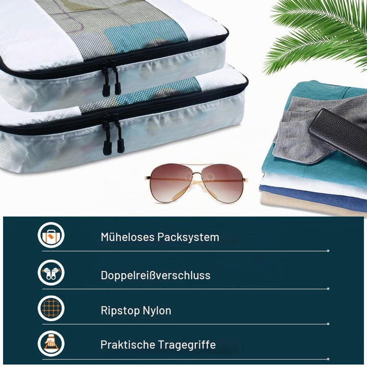 Kleidertaschen Set, Netspower Packing Cubes als Gepäck Organizer, 6 Stück wasserdichte Kofferorganiz