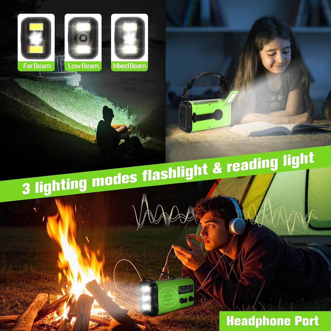 Notfall-Solar-Kurbelradio mit 20.000 mAh, AM/FM NOAA tragbares Wetterradio mit USB-Aufladung, Handy-