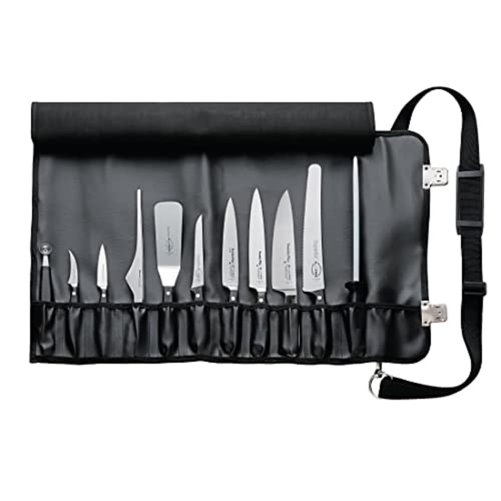 F. DICK Rolltasche inkl. Messer 11-teilig (inkl. Küchenmesser + Fruchtausstecher/Fleischgabel, Tasch