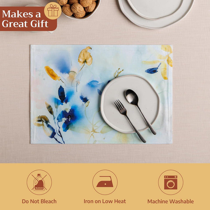 Maison d'Hermine Tischsets aus 100% Baumwolle, 4er-Set, 33 cm x 48 cm, dekorative, waschbare Tischse
