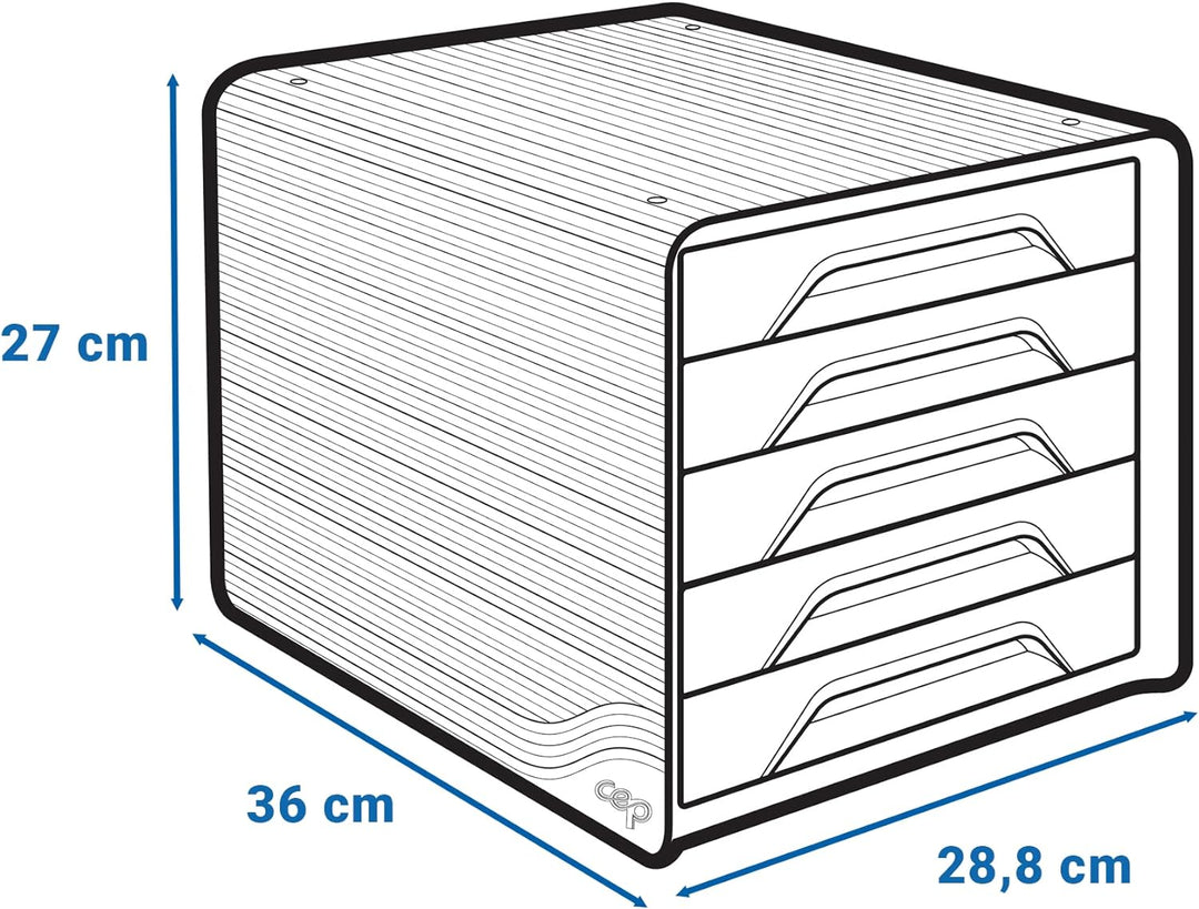 Cep Schubladenbox mit 5 flachen Schubladen Smoove 7-111 Dunkelgrau/Hellgrau Dunkelgrau / Hellgrau, D