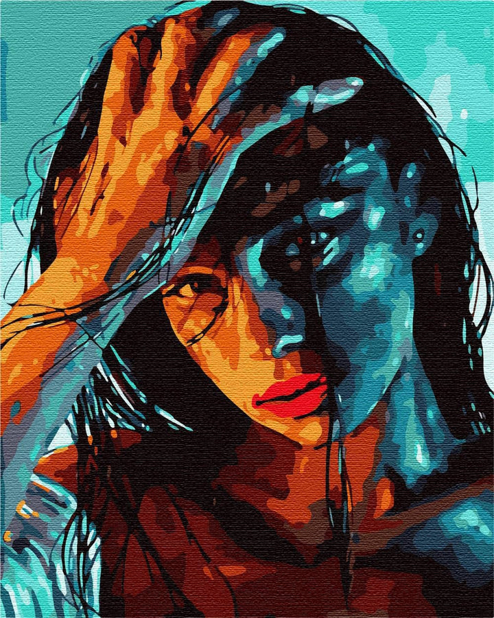 Artnapi Malen nach Zahlen Erwachsene mit Rahmen | DIY Handgemalt | Heisse Brünette | Kit für Anfänge