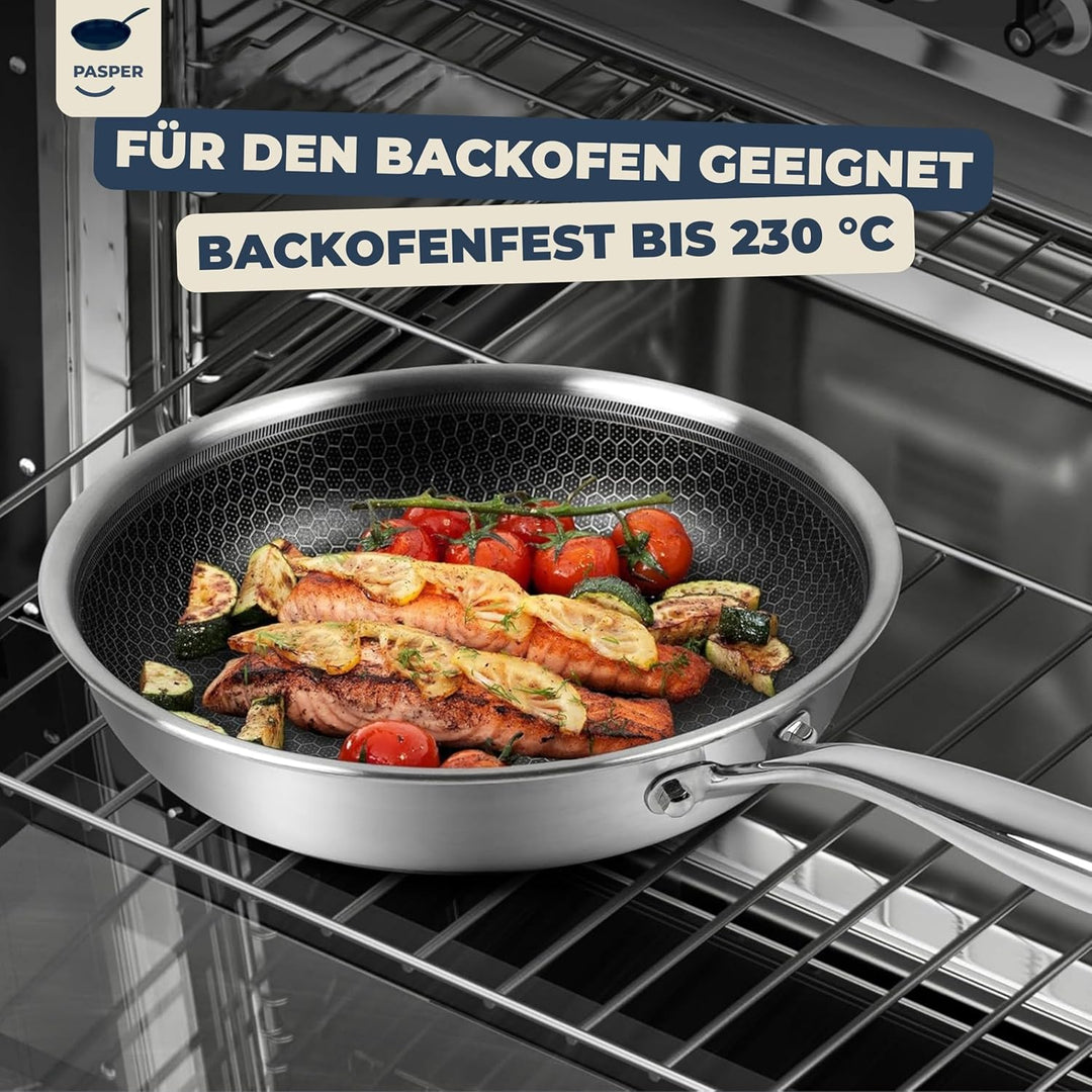 Bratpfanne Ø 28 cm – PFAS-, PTFE- und PFOA-frei –Induktion, Elektro, Keramik, Gas & Backofen – Edels