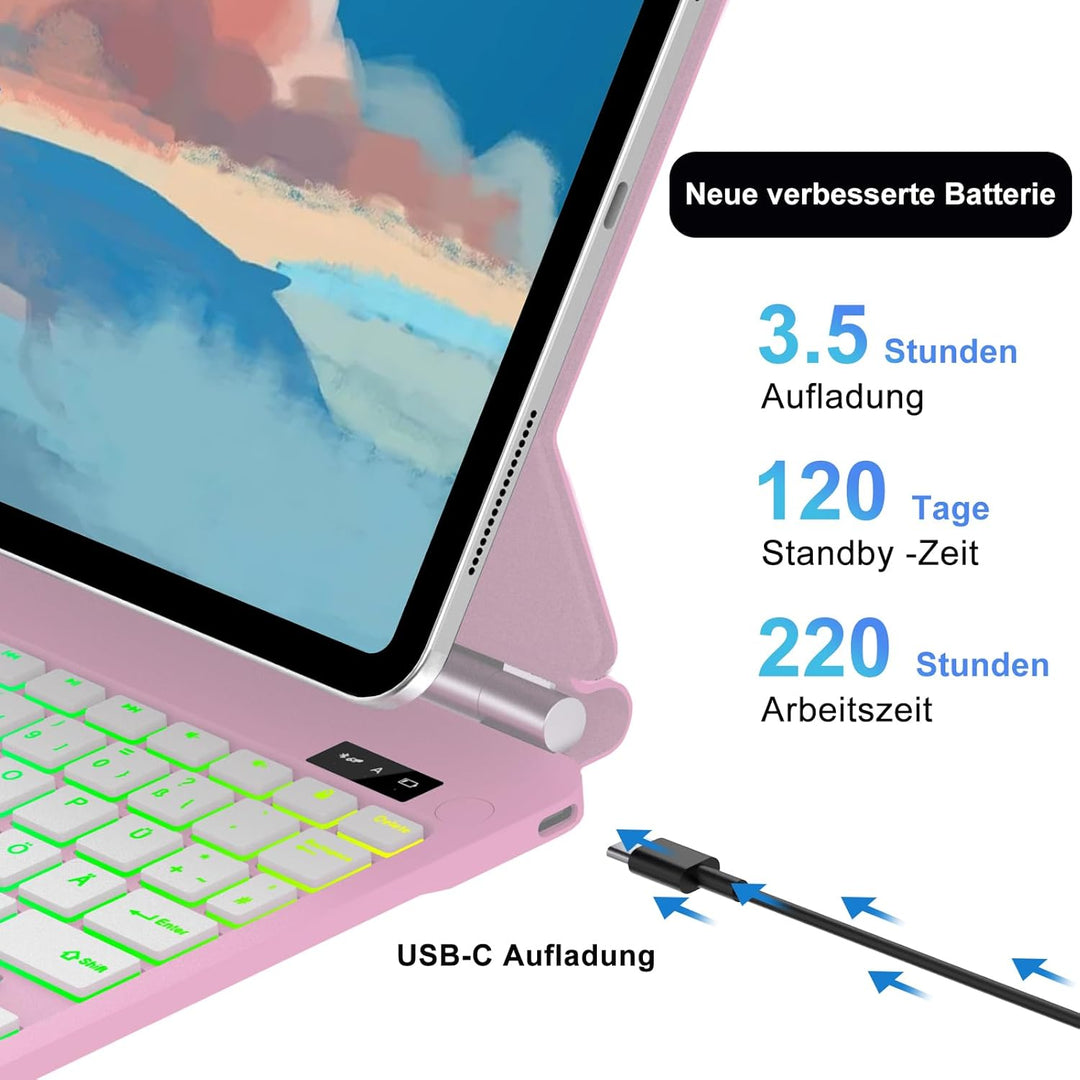 Magic Keyboard für iPad Air 13 Zoll 2026/2025/2024 (M4/M3/M2), iPad Pro 12.9 Zoll (6/5/4/3 Gen), Hül