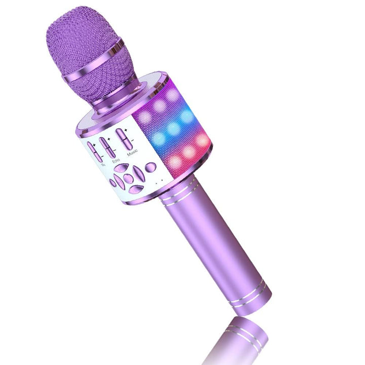 BONAOK Karaoke Kinder Mikrofon, Kinder Karaoke Bluetooth Singen Mikrofon, 4 in 1 Kabellos Effekt Mik