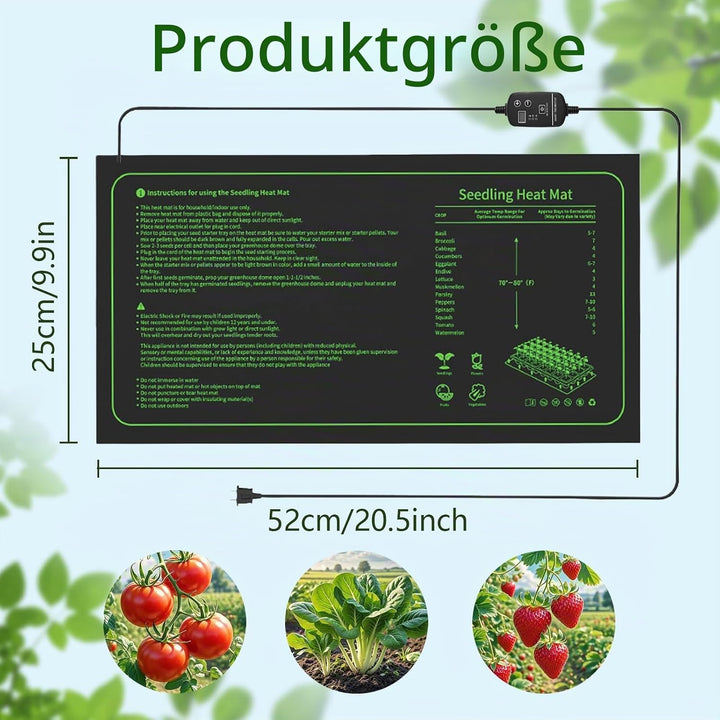Heizmatte Pflanzen mit Thermostat, Wärmematte für Sämling Germination und Haustier, Heizkissen Amphi