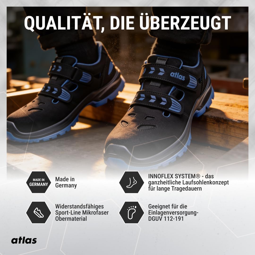 Atlas SL 465 XP Blue ESD Sicherheitschuhe Arbeitsschuhe für Herren und Damen S1P leicht, dynamisch,