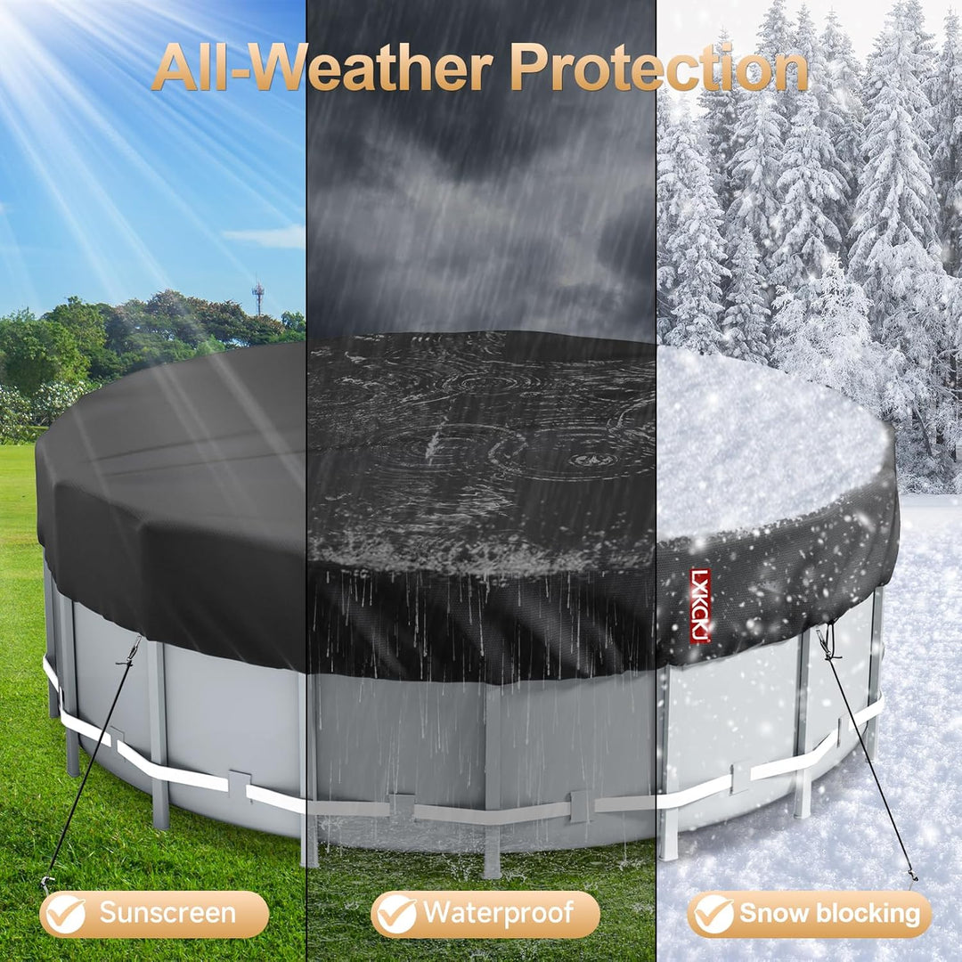 LXKCKJ Runde Poolabdeckung für oberirdische Pools- Lagertank Poolabdeckung mit Kordelzug Design-Whir