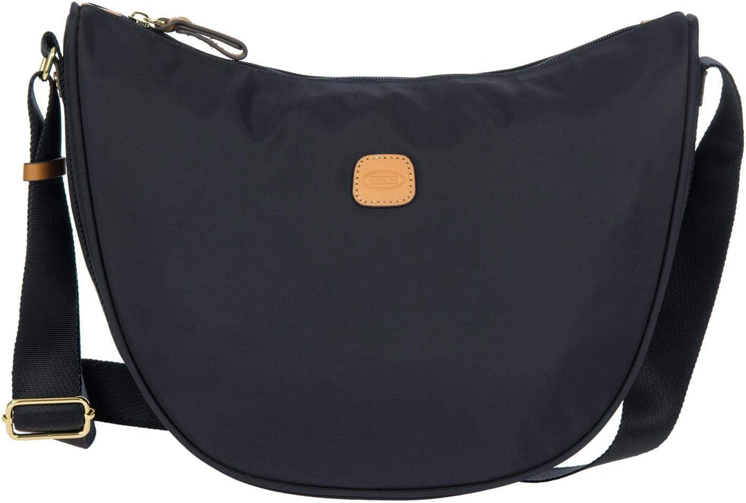 BRIC'S - Kleine Halbmondförmige Umhängetasche Aus Nylon, Blau, 33x26x9.5 cm, Blau