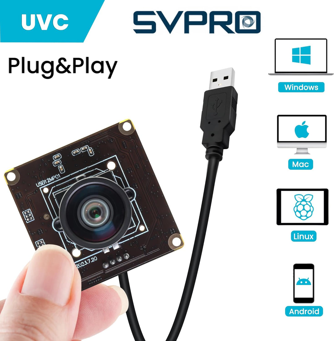 Svpro 12MP USB-Kameramodul, 4K 30fps Lightburn Kamera IMX577 1080P 120fps Hochgeschwindigkeitskamera