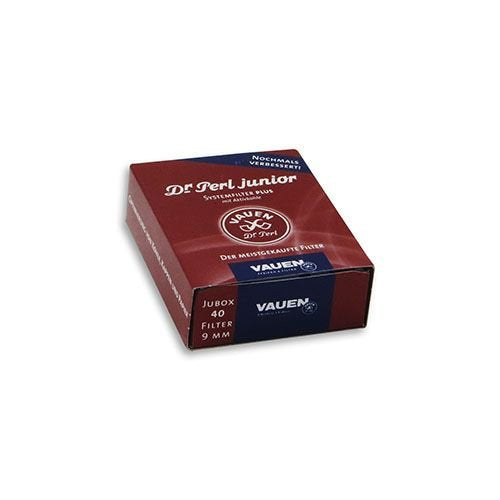 Dr. Perl Filter Junior Aktivkohlefilter gross-9 mm-Jubox 10 x 40er-Vauen, Kohlenstoff, Rot, 10 x 8 x