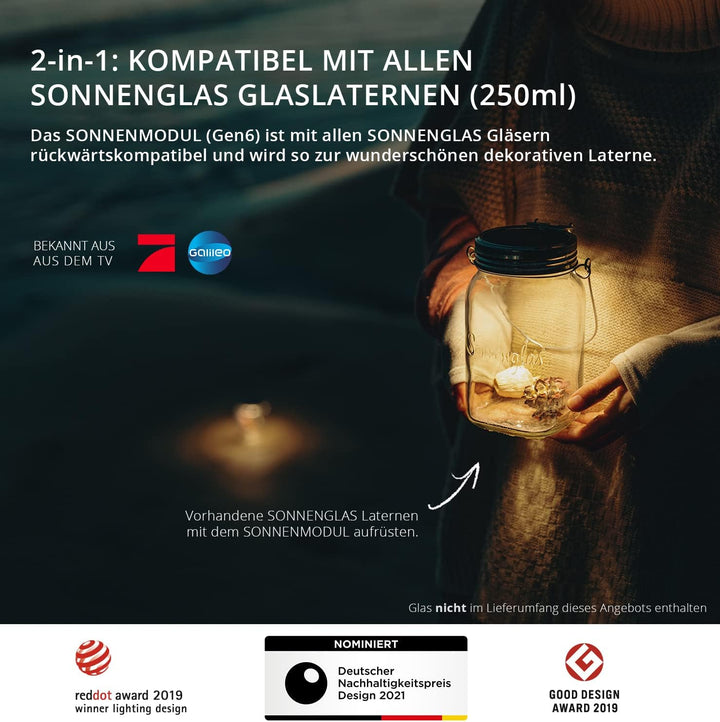 SONNENGLAS SOMO Mini (Gen6) Sonnenmodul | Kompaktes Solarlicht | USB-C | LED | Fair Trade aus Südafr