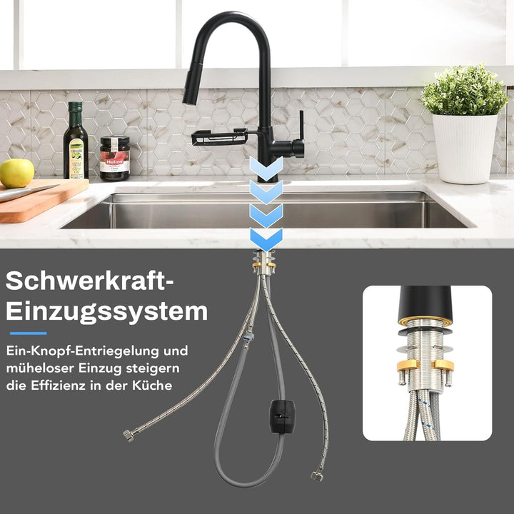 Wasserhahn Küche Küchenarmatur mit ausziehbarer Brause Spültischarmatur ausziehbarer Wasserhahn mit