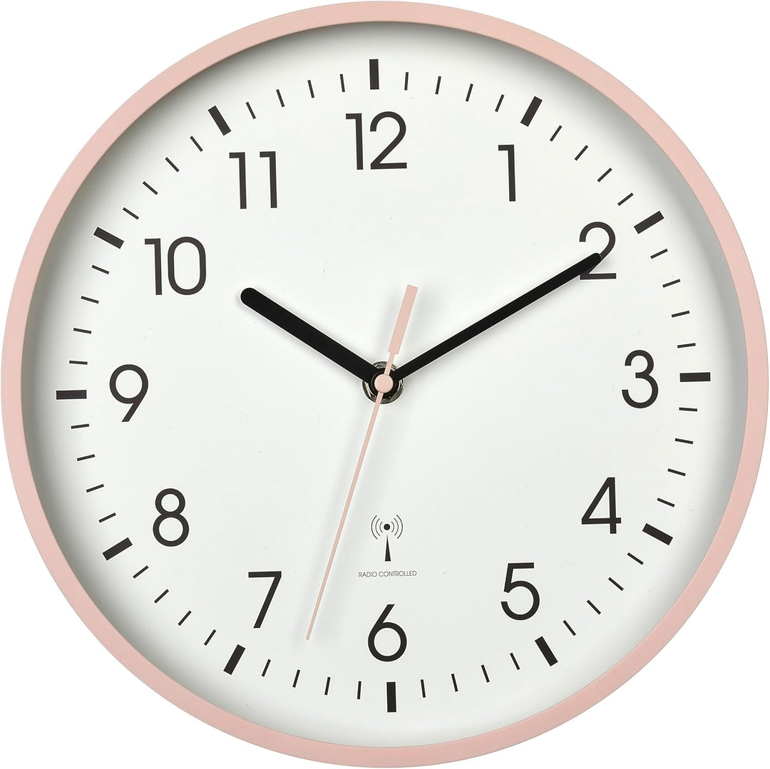 TFA Dostmann Analoge Funk-Wanduhr, 60.3550.16, höchste Genauigkeit, modern, analog, rosa Sekundenzei