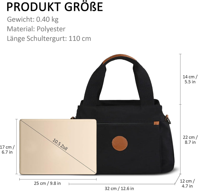 DORRISO Damen Umhängetasche Canvas Handtasche Schultertasche Casual Umhängetaschen Gross Kapazität S