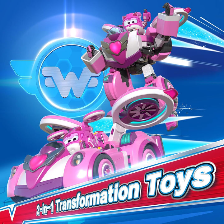 Super Wings Super Robot Suit Dizzy, ca. 18 cm grosse verwandelbare Spiel-Figur, 2-in-1 Roboter Anzug