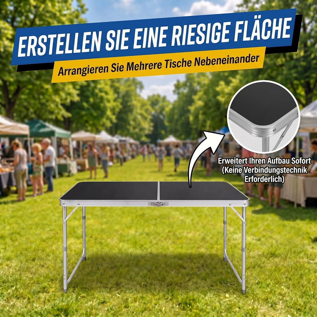 Klappbarer Multifunktionstisch Mehrzwecktisch Campingtisch Klapptisch Markttisch höhenverstellbarer