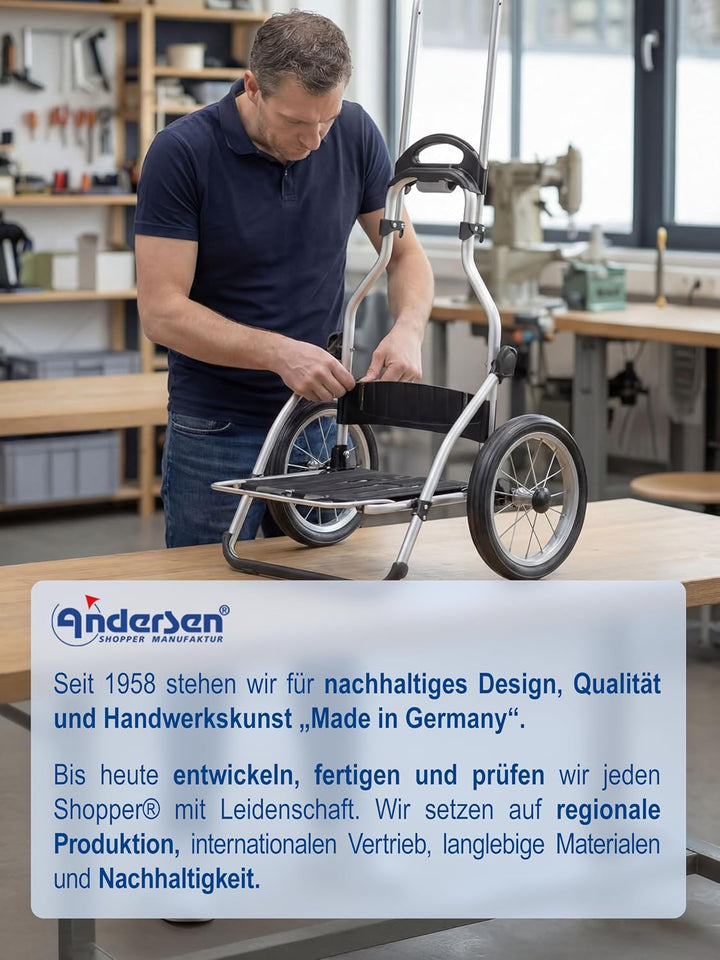 Sondermodell Andersen Einkaufstrolley Royal mit Metallspeichenrad 25 cm und 49 Liter Einkaufstasche