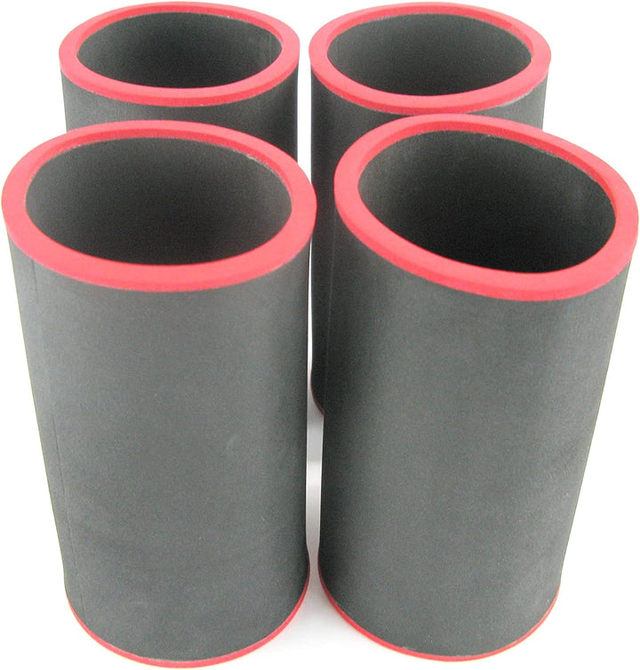 4 hochwertige Qualitätskühler aus 5-6 mm dickem Neopren für 0.5L Flaschen in den Farben Schwarz Gelb