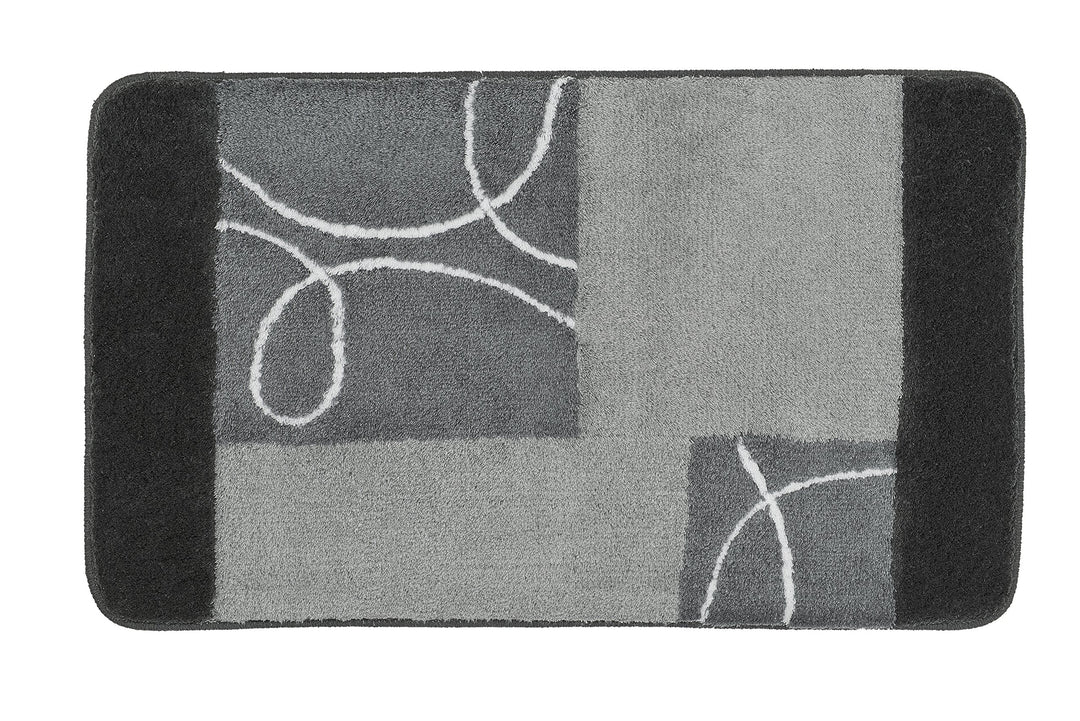 Kleine Wolke Badteppich Curly grau 60 x 100 cm 60 x 100 cm Grau, 60 x 100 cm Grau