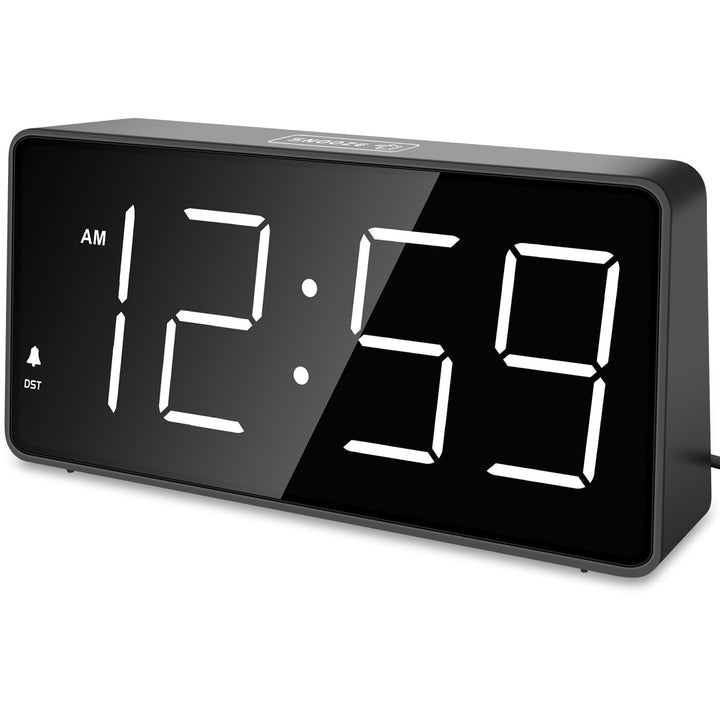 Eachui LED Wecker Digital mit Grossen Zahlen, Wecker mit Ladestation, Helligkeit und Lautstärke Rege