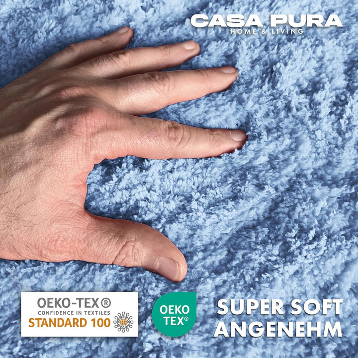 casa pura Badematte Hochflor Sky Soft - Weicher, Flauschiger Badezimmerteppich in Shaggy-Optik - Bad
