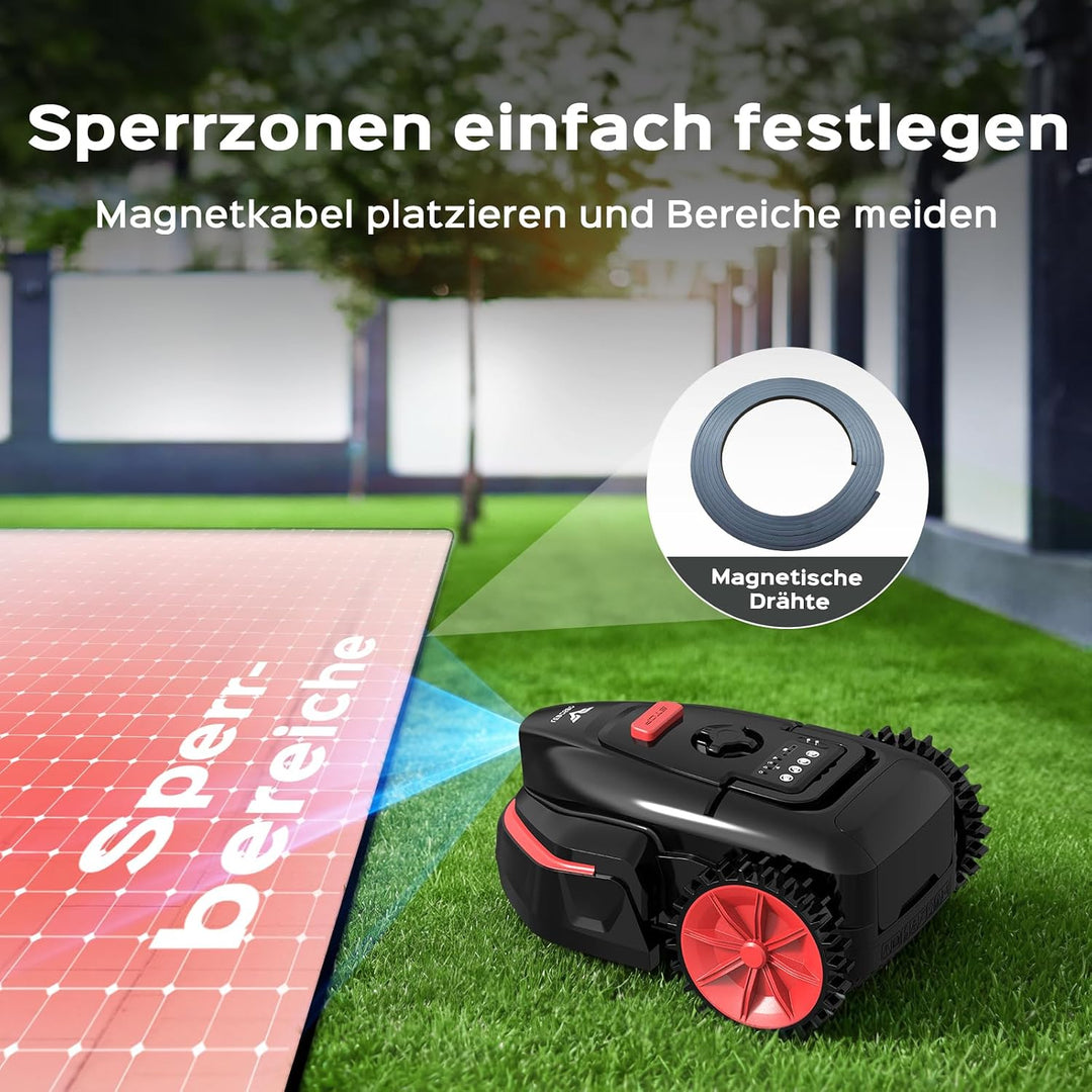 V3 Mähroboter ohne Begrenzungskabel, KI-Visionsnavigation, 150+ Hinderniserkennung, App-Steuerung, b