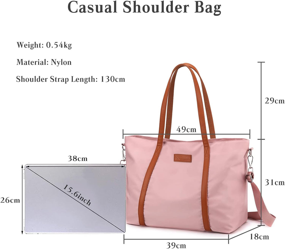 PORRASSO Laptop Tote Bag Damen Handtasche 15.6 Zoll Laptoptasche Casual Schultertasche Umhängetasche