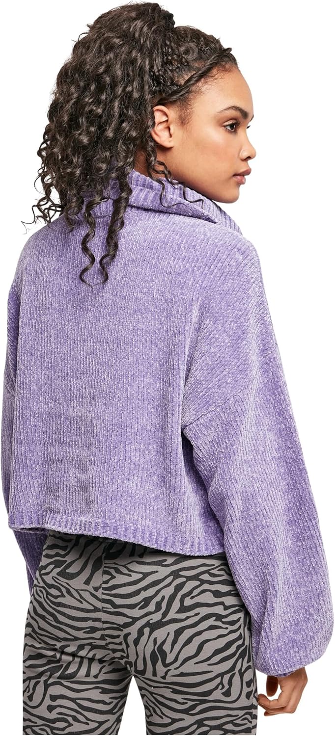 Urban Classics Damen Tb4516-ladies Short Chenille Turtleneck Sweater Sweatshirt S Lavender, S Lavend