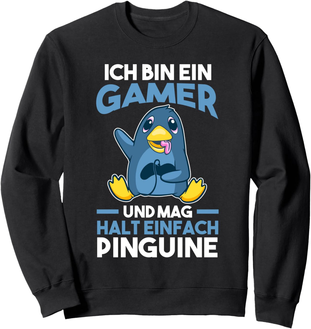 Gamer Pinguin Gaming Zocken Zocker Pinguin Sweatshirt