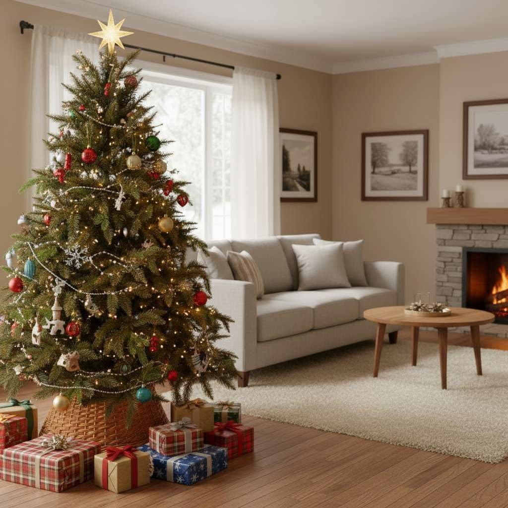 Weidenkorb für den Weihnachtsbaum (53 x 70 x 26 cm) BOGATECO Weidenkorb für den Weihnachtsbaum 70cm