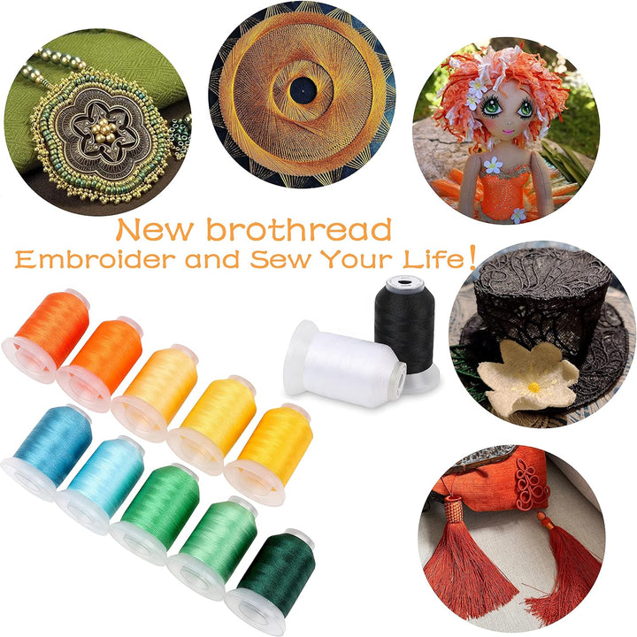 New brothread 80 Spulen Neue Janome Farben Polyester Maschinen Stickgarn
