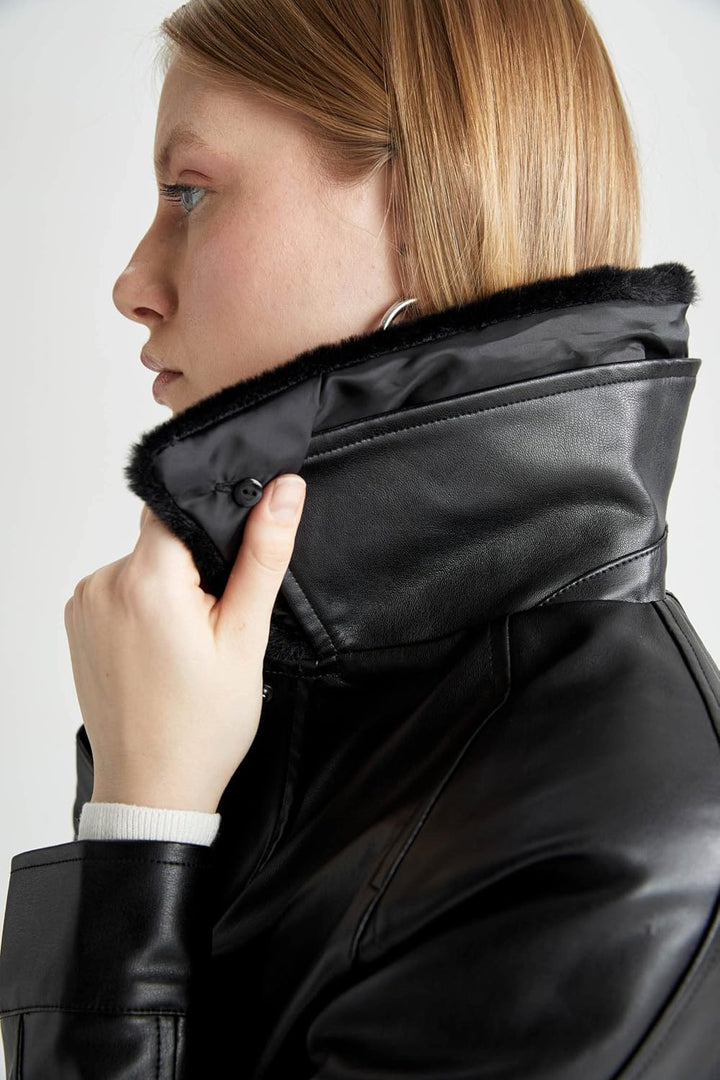 DeFacto Damen Jacket XS Schwarz, XS Schwarz