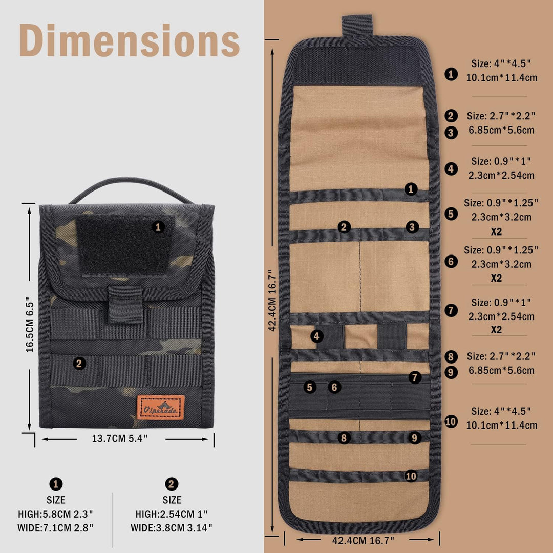 VIPERADE VE12 Taktische Falttasche, Molle Werkzeugtasche, dreifach gefaltete Werkzeugtasche, nützlic