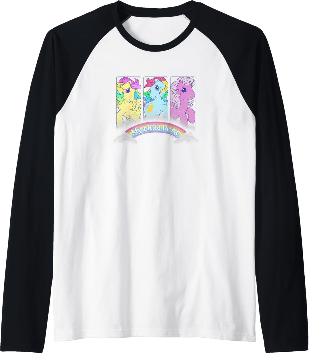 My Little Pony Classic Group Shot Retro Rainbow Box Up Raglan