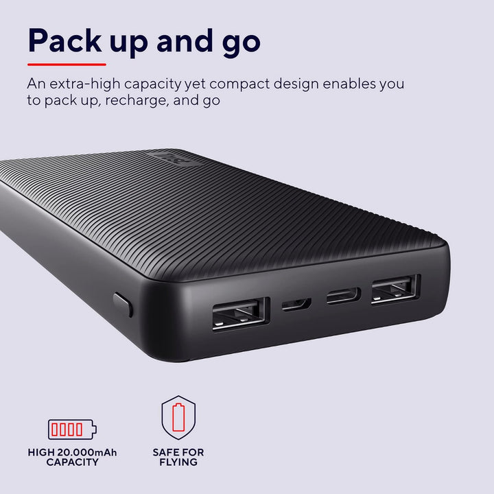 Trust Mobile Primo Powerbank Schnellladefunktion 20000 mAh, Nachhaltig, USB C Externer Akku, Tragbar