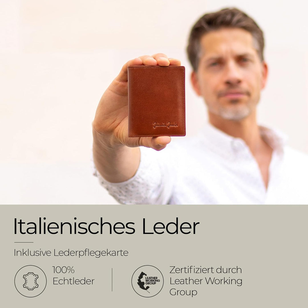 JAIMIE JACOBS SLIMSTAR mit grossem Münzfach dünne Geldbörse Leder Slim Wallet Hochformat Geldbeutel