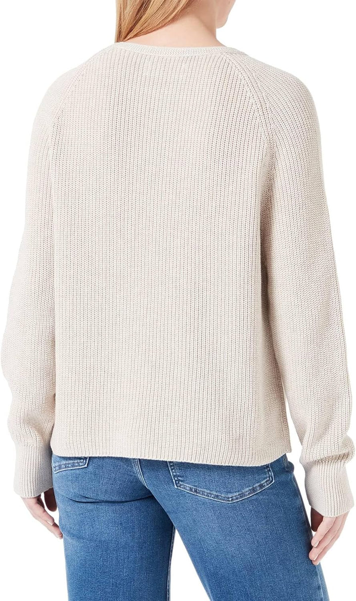 Marc O'Polo Damen Strickpullover aus Bio-Baumwolle mit Rundhalsausschnitt XXS Weiss, XXS Weiss