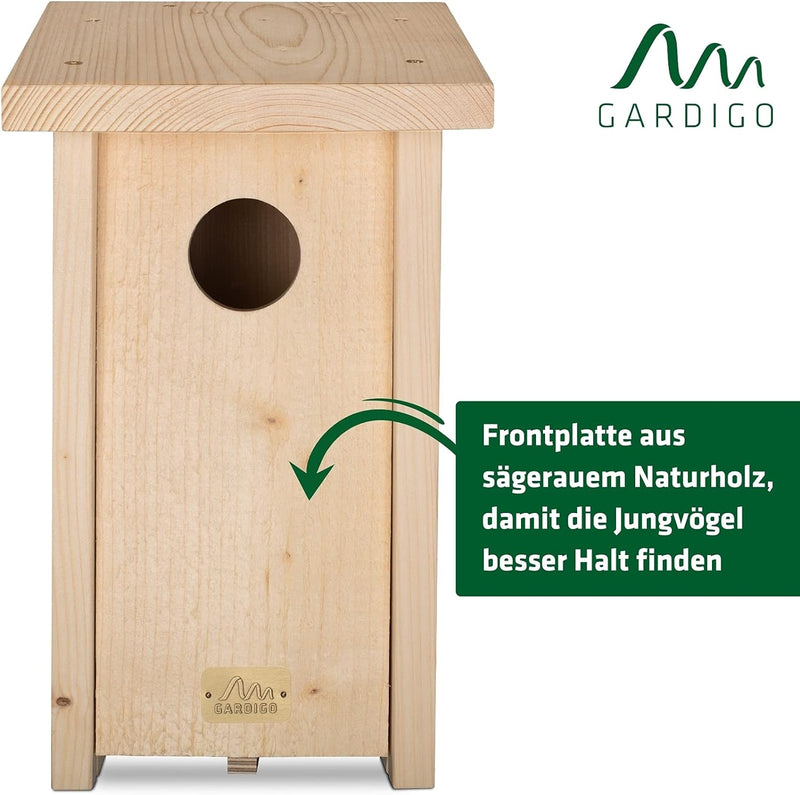 GARDIGO® Nistkasten für Stare I Made in Germany, aus deutschem Holz, Vogelhaus, verschraubt, unbehan