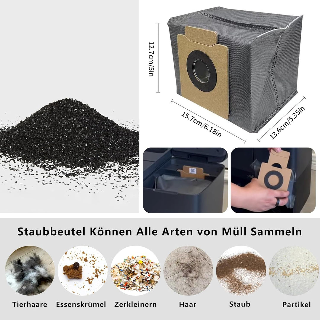 Yivy 29 Stück Zubehörset für Eufy X10 Pro Omni Saugroboter,2 Hauptbürste,6 Seitenbürsten,6 Staubbeut
