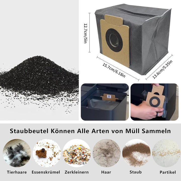 Yivy 29 Stück Zubehörset für Eufy X10 Pro Omni Saugroboter,2 Hauptbürste,6 Seitenbürsten,6 Staubbeut