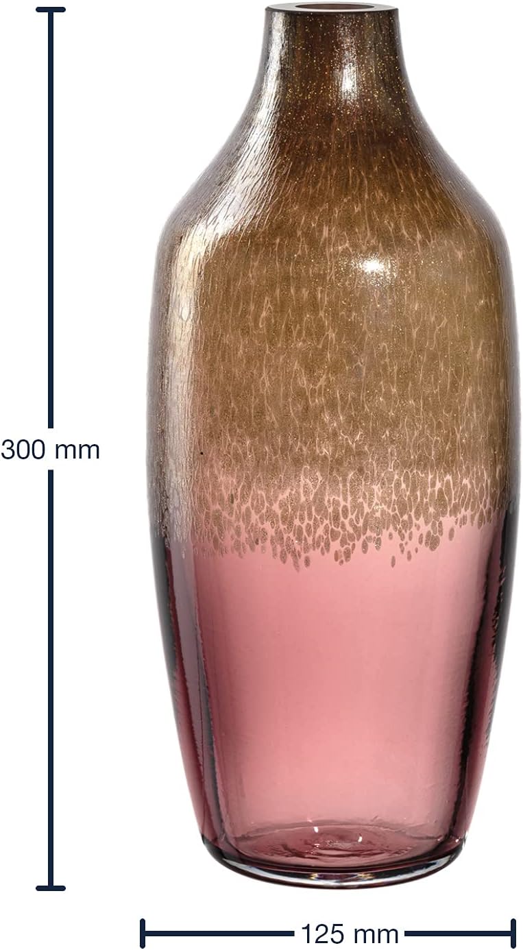 Leonardo Poesia, Solifleurvase aus Glas, burgunder-rot / gold, handgefertigte Glasvase für Einzelblu